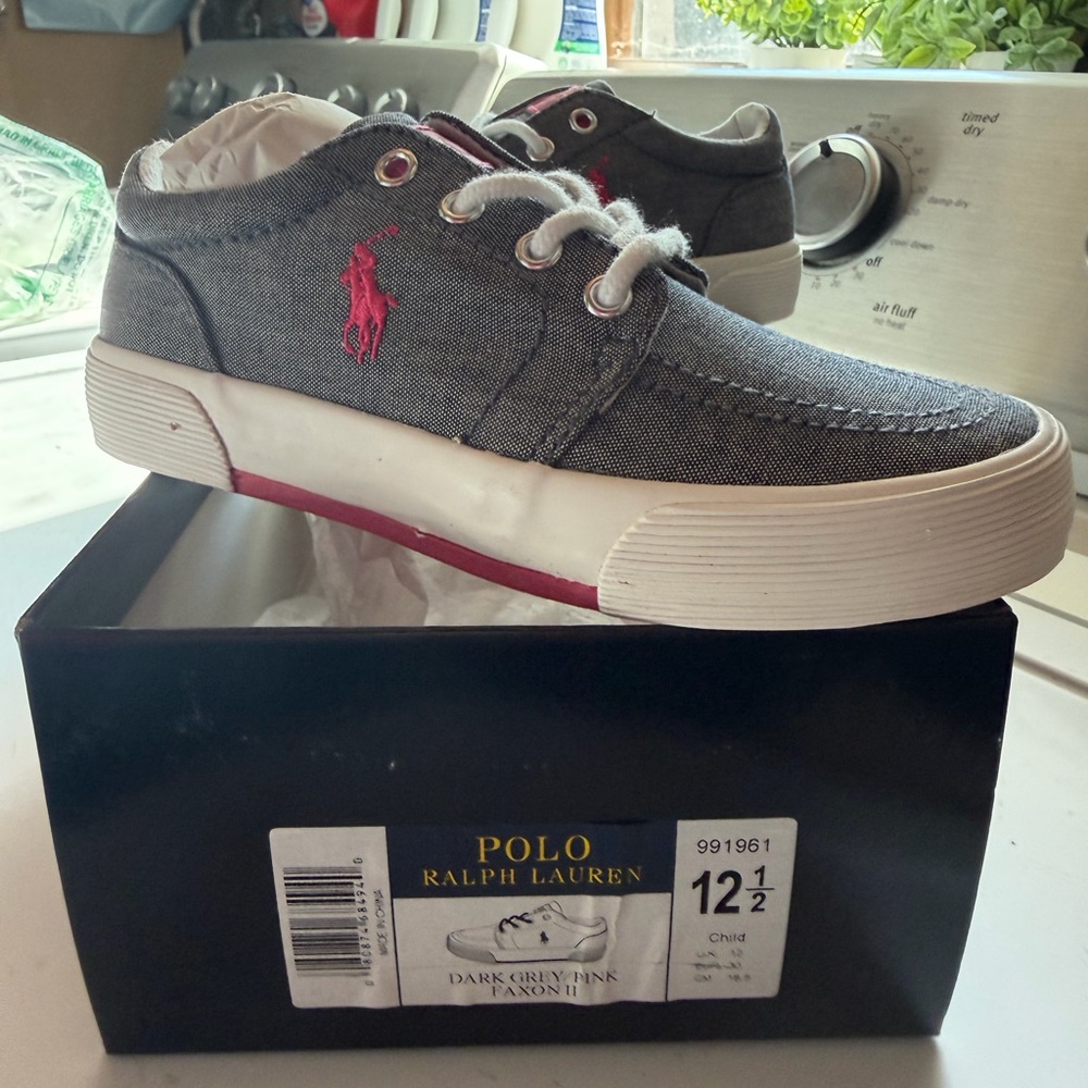 Polo Ralph Lauren Girls FAXON Sneakers Shoes Size 12.5 Kids US, EU30, 18.5cm NEW